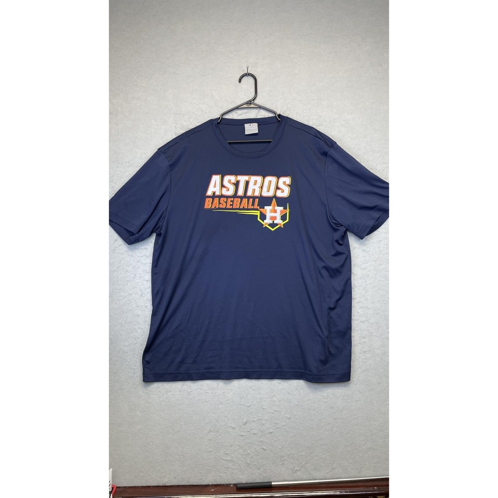 Houston‎ Astros Shirt Mens 2XL Blue MLB Baseball Athletic Graphic Performance